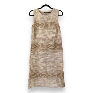 Lauren Ralph Lauren Linen Blend Jacquard Knit Sleeveless Knit Dress Size Large
